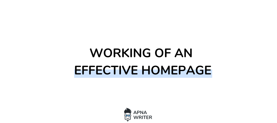 Working of an Effective Homepage